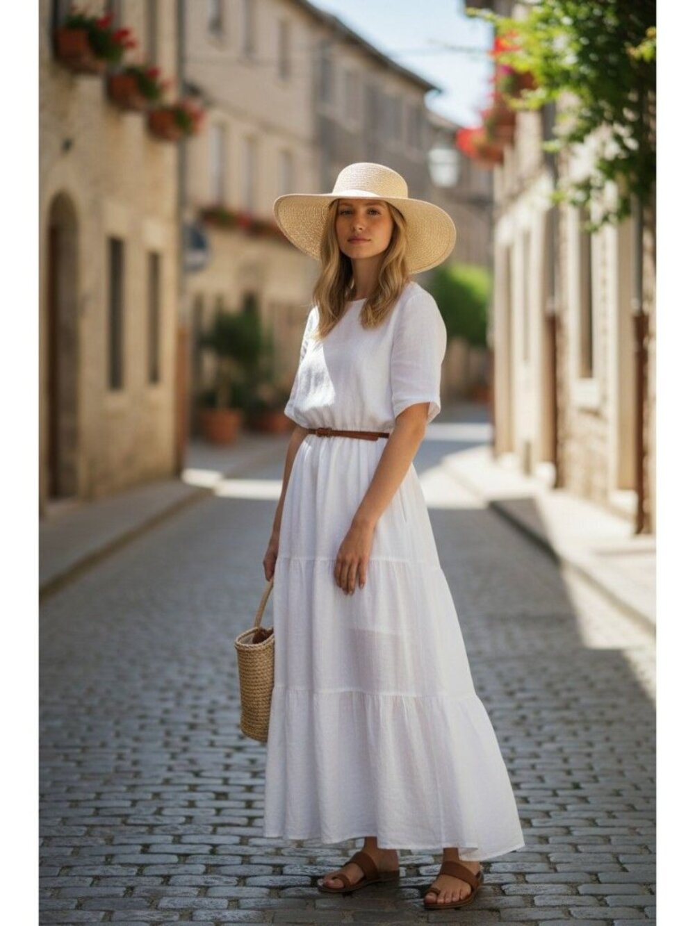 Wide-Brimmed M. David Straw Sun Hat With Elegant Design - Melbourne Australia
